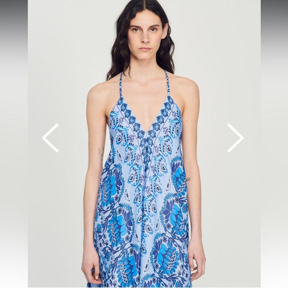 Sandro TURQUOISE WOVEN DRESS - Picture 3 of 12